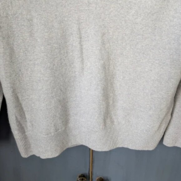 Paloma Merino Wool Sweater Light Heather Grey V-neck 3/4 Sleeve SP - Picture 3 of 6